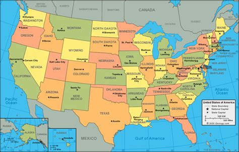 Map of the United States .